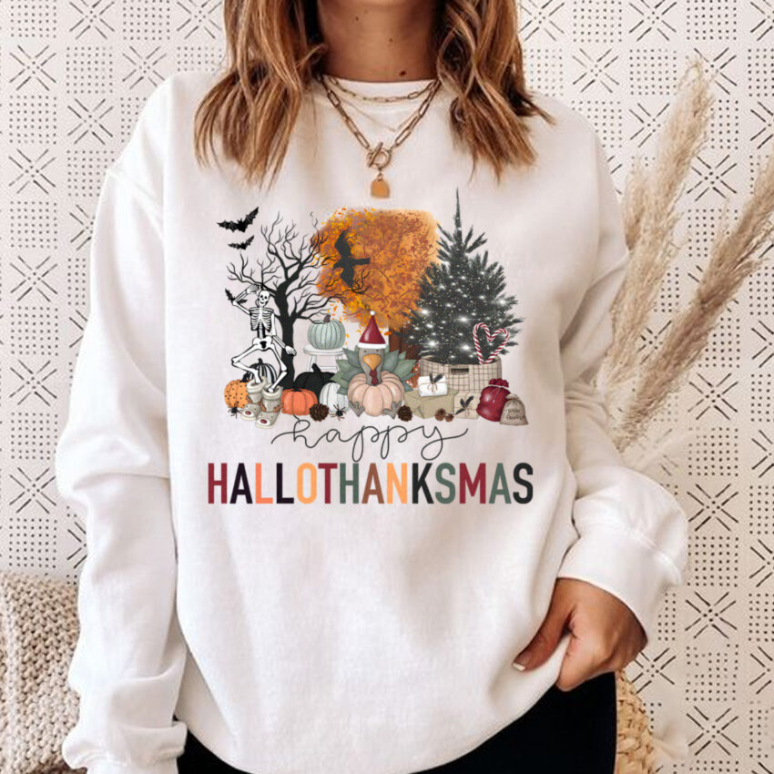 HalloThanksMas Shirt, Halloween, Thanksgiving, Christmas Shirt