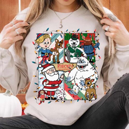 Rudolph Shirt Christmas Reindeer Cartoon Sweatshirt