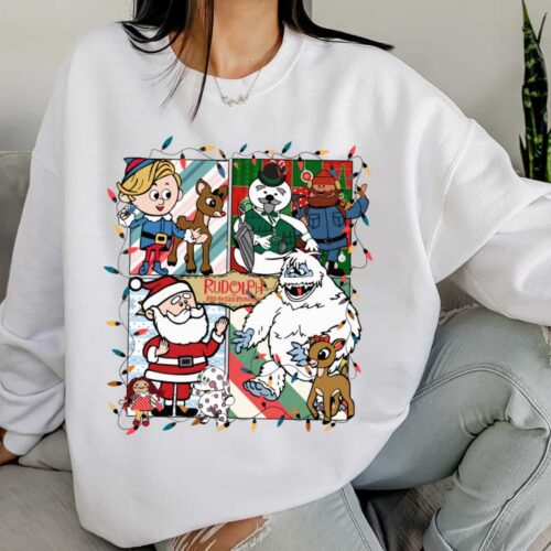 Rudolph Shirt Christmas Reindeer Cartoon Sweatshirt