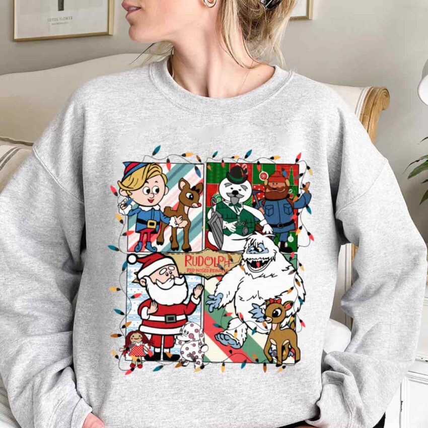 Rudolph Shirt Christmas Reindeer Cartoon Sweatshirt